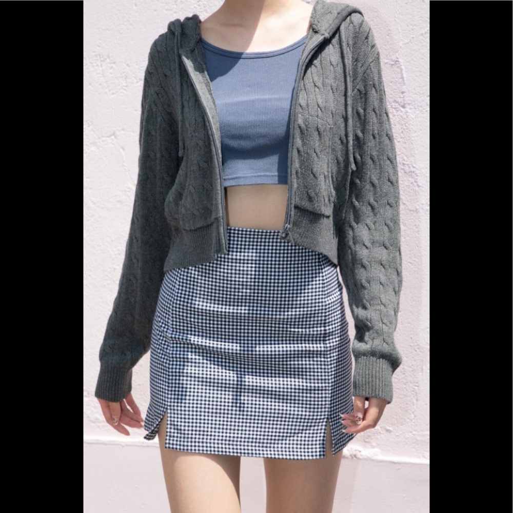Brandy Melville dark gray crystal hoodie - Picture 1 of 5